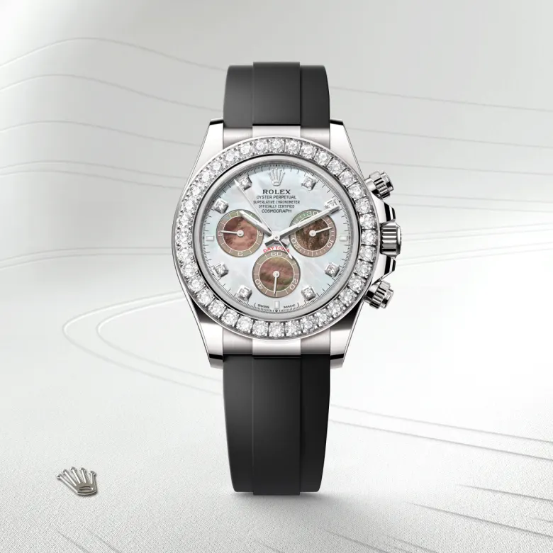 Rolex Cosmograph Daytona in 40 mm white gold and diamonds, M126589RBR-0001 - Cooke & Kelvey