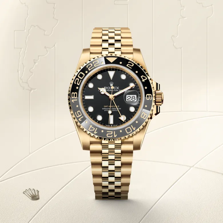 Rolex GMT-Master II in 40 mm yellow gold, M126718GRNR-0001 - Cooke & Kelvey