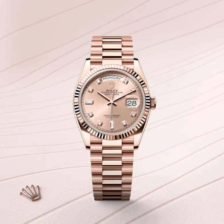 Rolex Day-Date in 36 mm everose gold, M128235-0009 - Cooke & Kelvey