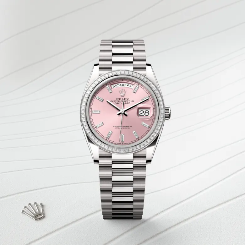Rolex Day-Date in 36 mm, white gold and diamonds - M128399TBR-0029 Cooke & Kelvey