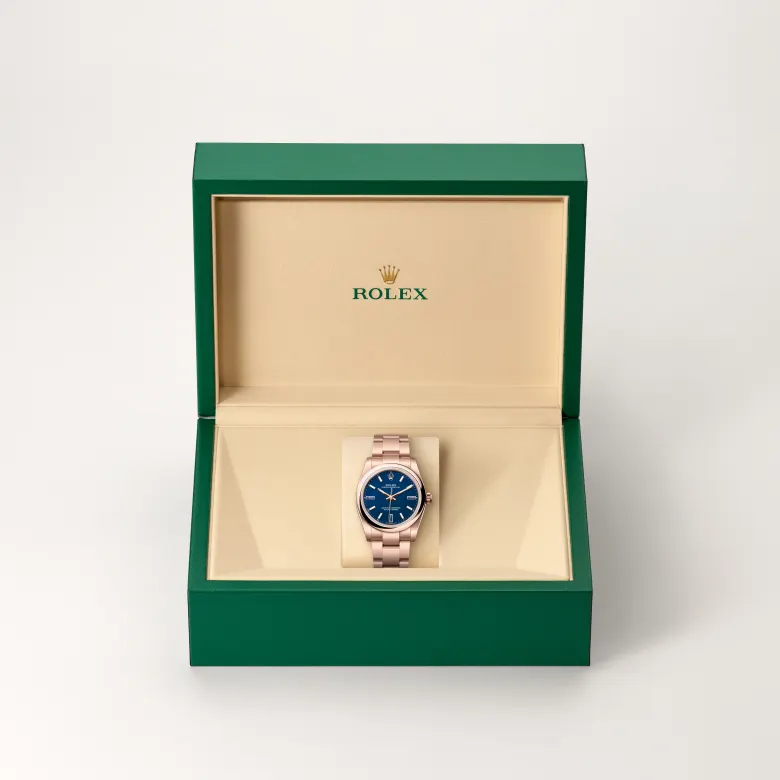 Rolex Oyster Perpetual 34 in 34 mm everose gold, M124205-0002 - Cooke & Kelvey