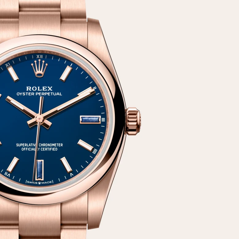 Rolex Oyster Perpetual 34 in 34 mm everose gold, M124205-0002 - Cooke & Kelvey
