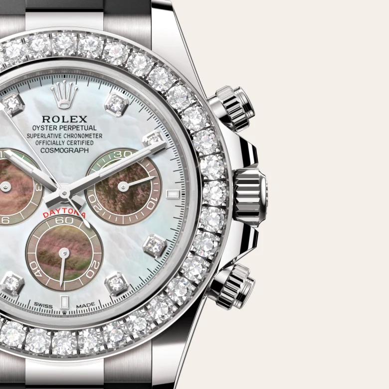 Rolex Cosmograph Daytona in 40 mm white gold and diamonds, M126589RBR-0001 - Cooke & Kelvey