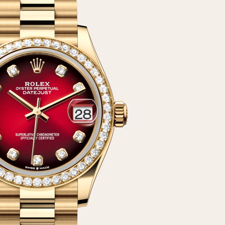 Rolex Datejust 31 in 31 mm yellow gold and diamonds, M278288RBR-0041 - Cooke & Kelvey