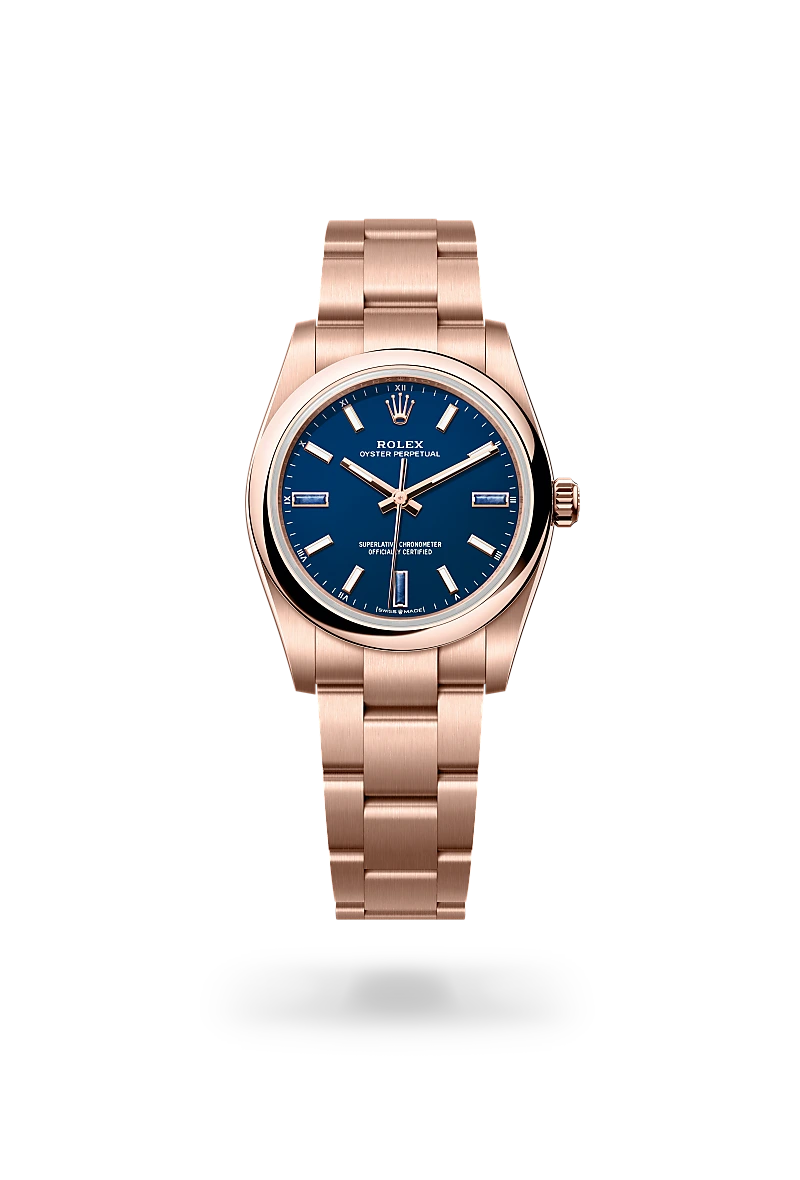Rolex Oyster Perpetual 34 in 34 mm everose gold, M124205-0002 - Cooke & Kelvey