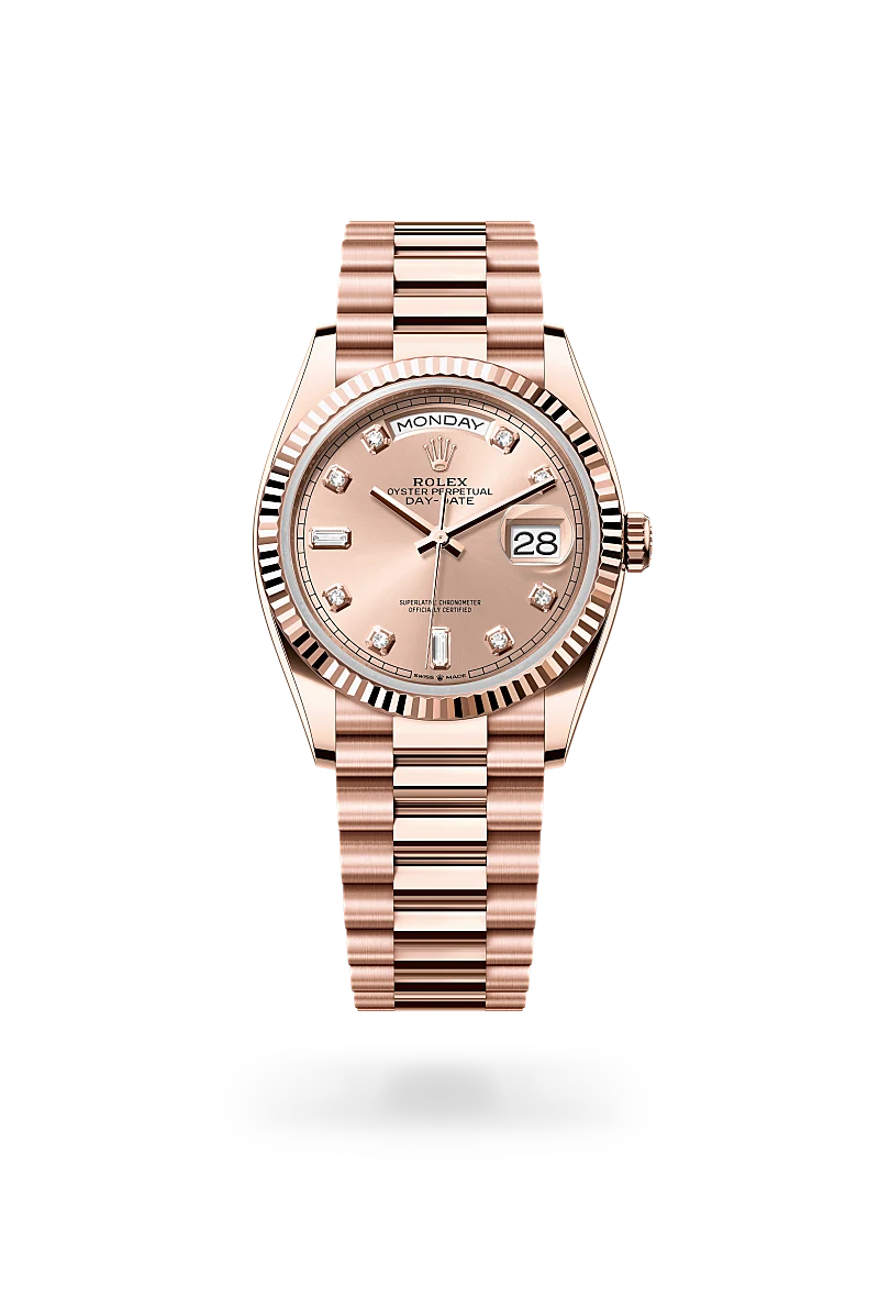 Rolex Day-Date in 36 mm everose gold, M128235-0009 - Cooke & Kelvey