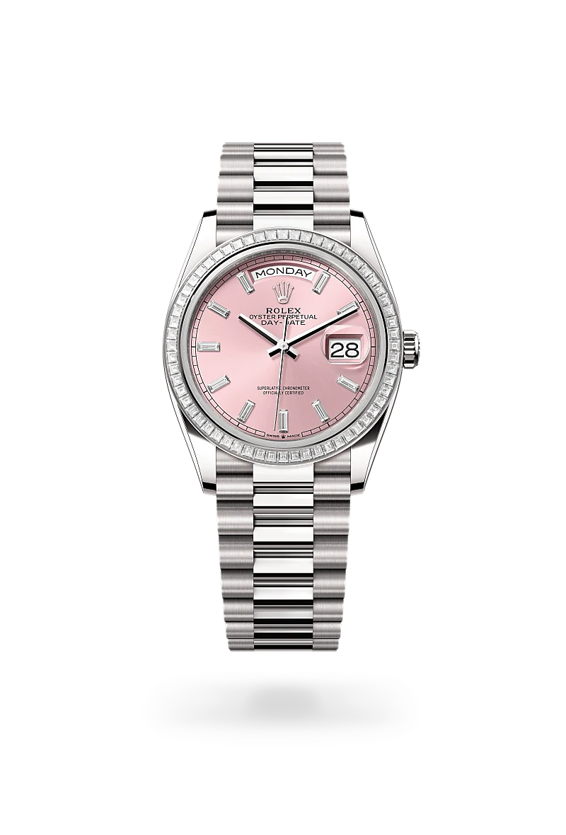 Rolex Day-Date in 36 mm, white gold and diamonds - M128399TBR-0029 Cooke & Kelvey