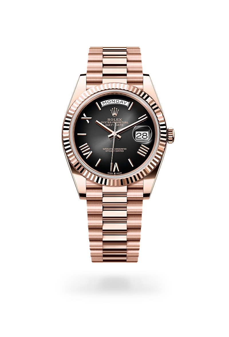 Rolex Day-Date 40 in 40 mm everose gold, M228235-0055 - Cooke & Kelvey
